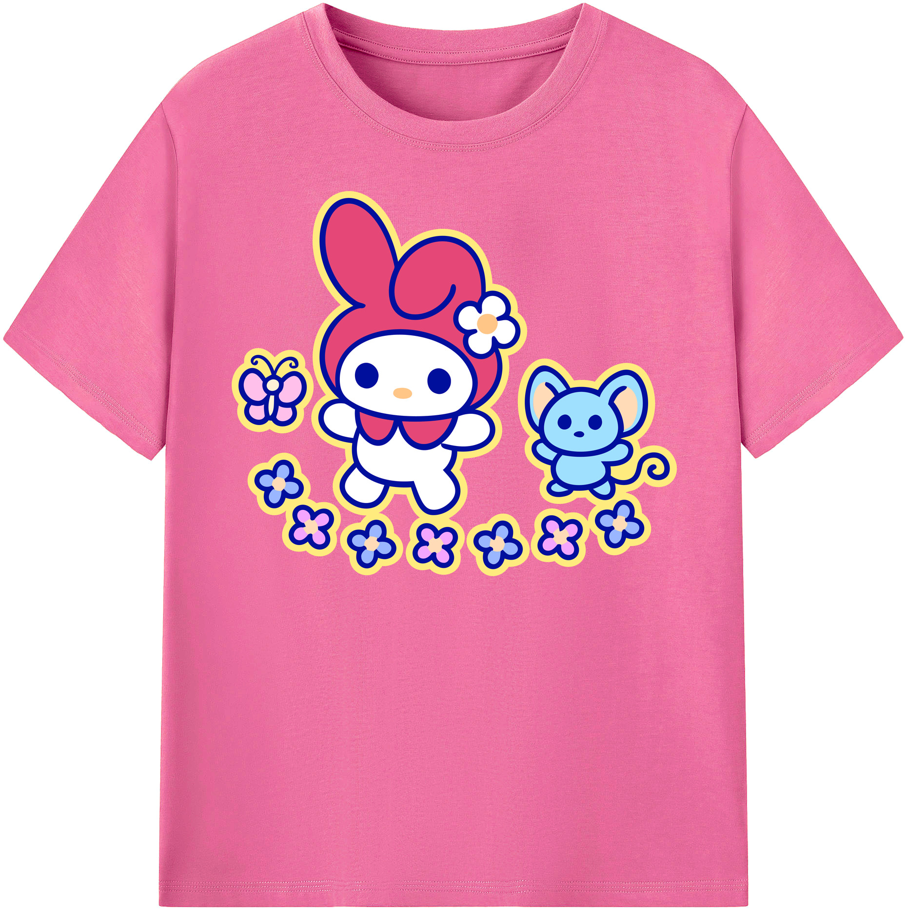 （画像用） Hello Kitty ハローキティ レディースカジュアルプリントTシャツ（綿100％）